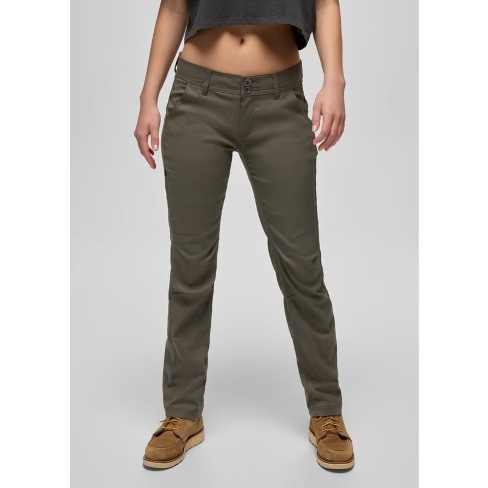Prana Halle Straight Pants Green Hiking Roll Up Convertible Nylon Womens 12